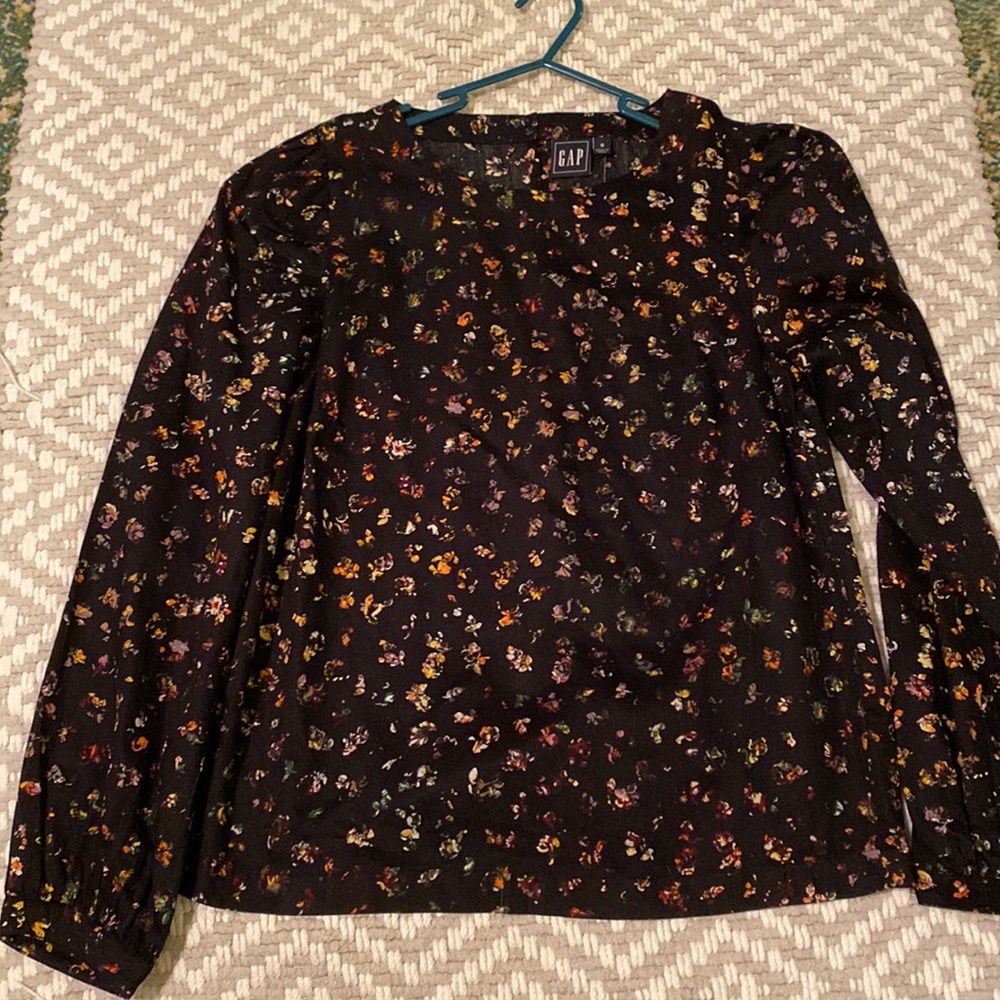 Gap Black & Floral Blouse
